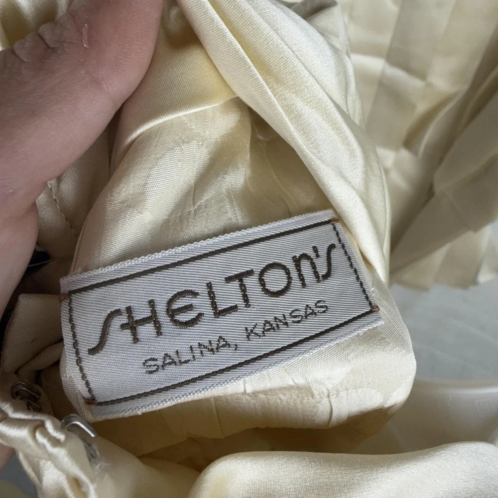 VTG Richard Warren Jacket Skirt Set Womens 10 White Silk Pleated Hem 2 Piece